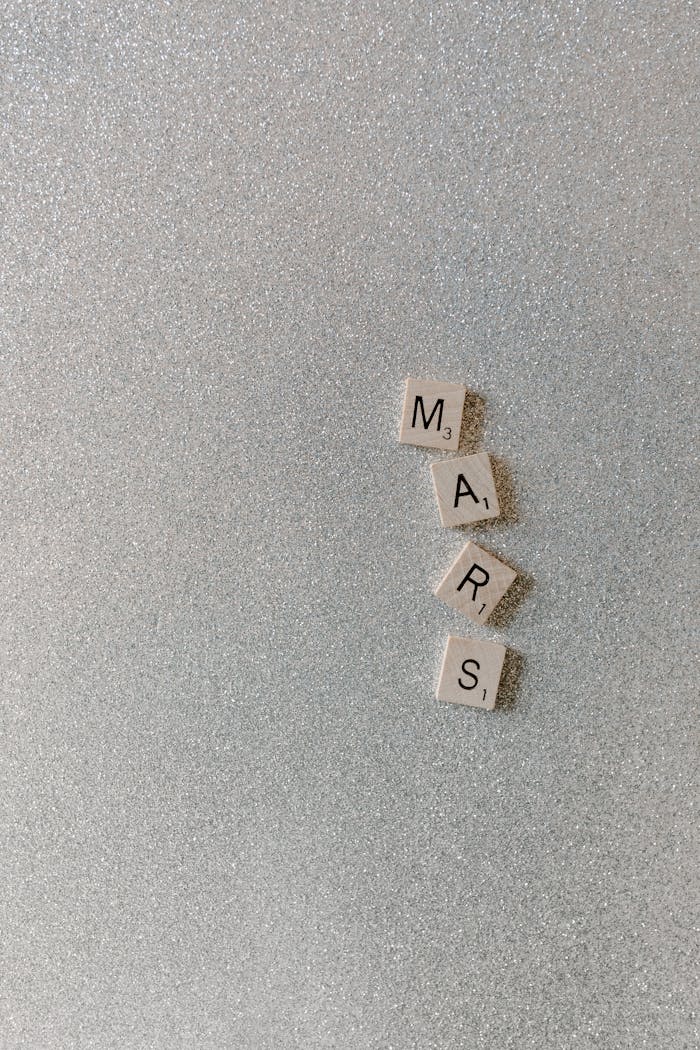 Mars Spelled Out in Scrabble Tiles